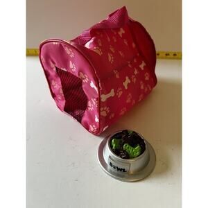 Click N' Play Toy Puppy Set for Kids Dog Carrier & Food Bowl 2-piece Set